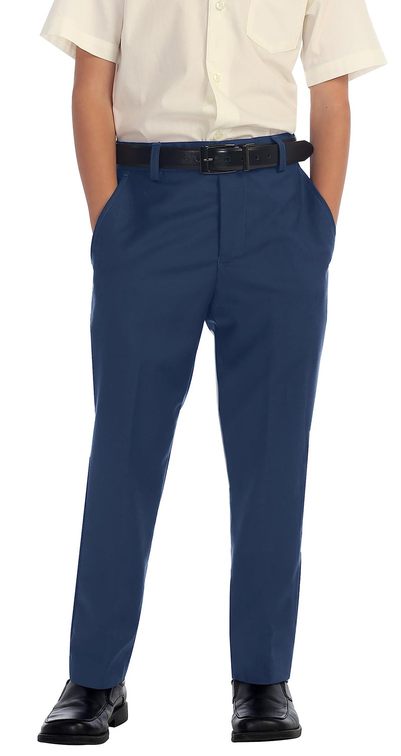 Gioberti Boys Flat Front Dress Pants, Royal Blue, 14 - Image 1